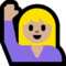 Person Raising Hand - Medium Light emoji on Microsoft